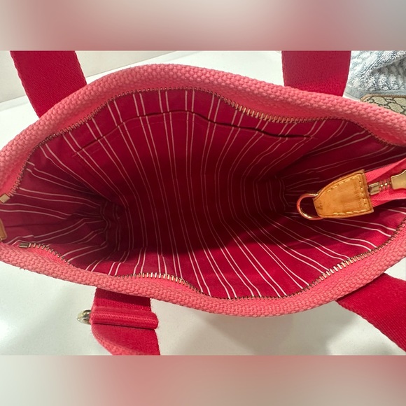LOUIS VUITTON Antigua Cabas Pink Tote Bag Canvas Rouge - Picture 6 of 9